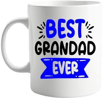 Best Grandad Ever 11oz Coffee Mug –Ceramic Mug with Large Comfortable Handle, Vibrant Design Thoughtful Present for Grandfather from Grandkids or Family – Ideal for Tea, Coffee, and Hot Drinks