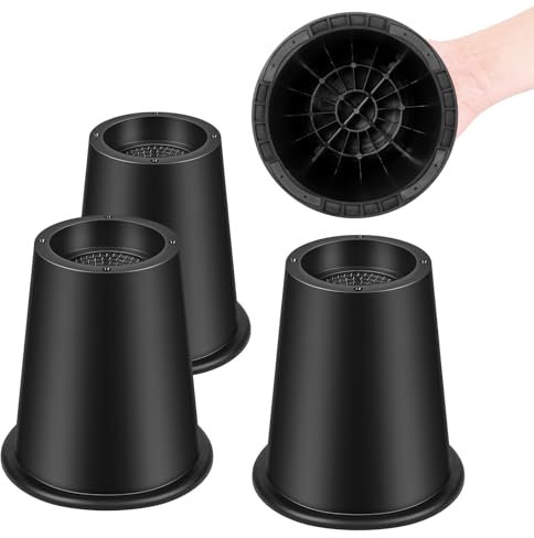 Uping 4St Möbelerhöher Betterhöhung Möbelerhöhung Tischerhöher Elefantenfuß Bed Riser (15,5cm Höhe schwarz)