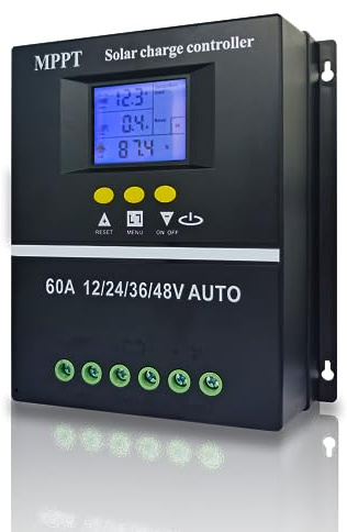 MPPT 36V / 48V / 24V / 12V Solar Charge Controller Tools 100A / 80A / 60A LCD Dual USB Blei Säure Lithium Batterien Schnellladegerät (60A)