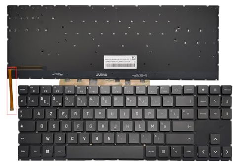 Clavier d'ordinateur Portable Compatible avec pour HP OMEN 15-EK0019NR 15-EK0013DX 15-EK0018CA 15-EK0020CA 15-EK1075CL Disposition française Rétro - éclairage(Not RGB)