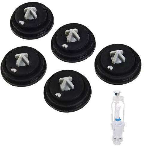 5pcs Toilet Flush Diaphragm Washer Replacement, Side Inlet Valve Seal for Cistern Fill Valve, Inlet Float Valve & Toilet Ball V-alve Repair Kit, Compatible with Ideal Standard & Siamp Flush Systems