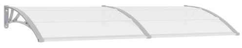 Auvent de Porte d'entrée, Marquise de Porte Extérieur Gris 240x100 cm Polycarbonate