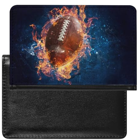 NYKVTG Reisepasshülle Rugby-Feuer Reisepass Tasche Reise Gadget Impfpass Hülle Für Damen Herren