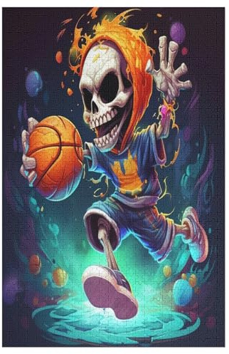 Basketball 1000 Teile Premium-Puzzles Für Erwachsene Kinder- Holzpuzzles Spaß Und Lernspiele - Perfekte Puzzle-Geschenke 78×53cm