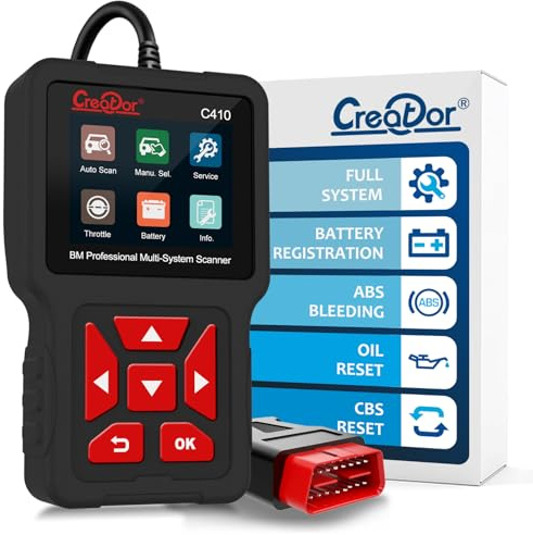Creator C410 OBD2 Code Reader Fit for BMW and Mini EPB ABS SRS DPF Oil Reset Multi System Scan Tool with Battery Registration OBDII Scanner Diagnostic Scan Tool