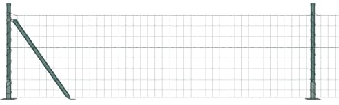 vidaXL Zaun mit Pfosten Grün 0,6 x 25 m Stahl, Garten und Terrasse, robuste Stahlzaunlinie, Outdoor-Schutz, rückwärtige Umzäunung für zuhause