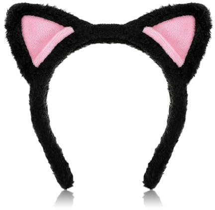 Katzenohren Haarreif Erwachsene,Fasching Katzenohren Schwarz Pink Kinder Damen Katzen Ohren Haarreifen für Mädchen Karneval Party Katze Cartoon Kostüm Mit Haarband Haarspange Fuchsohren Dekoration