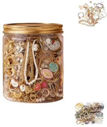 FJZFXKZL Fashion Mystery Schmuckdosen-Set for Frauen, 10/30+-teiliges gemischtes Box, inklusive Halskette, Ohrringe, Ring, Geburtstagsgeschenk for Sie(Gold,1 can (30pcs))
