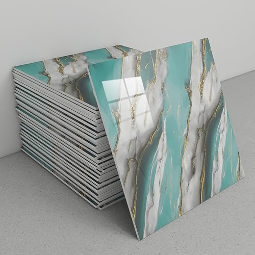 30 pezzi, Peel and Stick Tiles 30 x 30 cm,Piastrelle Adesive Bagno Cucina Muro,Effetto Marmo Mattoni Stile Paraschizzi Adesive per Parete,Piastrelle autoadesive da parete,tagliabili