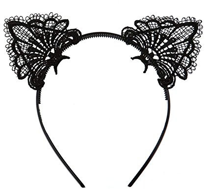 Serre-tête oreilles de chat sexy en dentelle