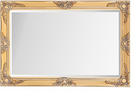 Select Mirrors Haywood Rectangle Large Wall Mirror, Living Room, Home Decor (Antique Gold, 60cm x 90cm)