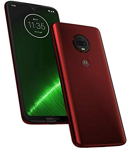 Motorola Moto G7+ Plus (64GB, 4GB RAM) Dual SIM 6.2 4G LTE (GSM Only) Factory Unlocked Smartphone International Model XT1965-2 (Red)