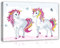 Forwall Leinwandbild Canvas Einhorn Kinderzimmer Mädchen - Rosa Schmetterling Wandbilder für Kinder Bild Kunstdruck Kinderbild Wanddekoration 13241O4 60cm x 40cm