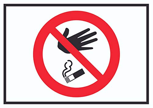 Bitte keine Kippen auf den Boden werfen Symbol Schild A6 (105x148mm)
