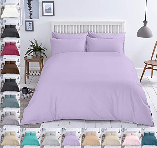 Mixibaby Bettwäsche Baumwolle Renforce Reißverschluss Größe Design 2-3 teilig Wählbar, Farbe Bettwäsche:Lila, Größe:155 x 220 cm