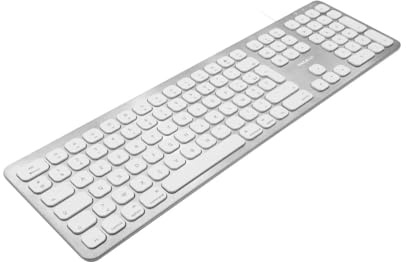 Macally WKEYHUBMB-FR, erweiterte Mac-Tastatur mit Ziffernblock, 2 USB Ports und französischem AZERTY Layout, USB-A, Alu-Design