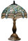 WERFACTORY Tiffany Lamp Sea Blue Stained Glass Table Lamp 12X12X18 Inches Dragonfly Style Desk Reading Light S147 Series