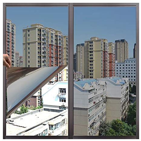 bandezid Mirror Window Film,One Way Privacy Matte Window Film,Heat Control Sun Blocker Day Time Privacy For Office And Home-Firefly lime 1x10m