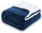 SOCHOW Waffel Sherpa Fleecedecke, superweiche, flauschig warme, leichte, Wendeplüschdecke für Bett, Sofa und Couch, 150 x 200 cm Marine Blau