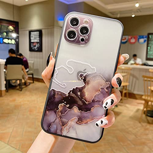 QLTYPRI Case for iPhone 11, Matte Case with Camera Protect PC Back and Soft TPU Bumper Clear Marble Pattern Protective Silicone Slim Shockproof Case for iPhone 11(6.1 inch) - Black