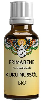 Primabene, Kukuinussöl Bio - reich an Vitaminen A, C, E - für die Haut- und Haarpflege - (1 x 20 ml)