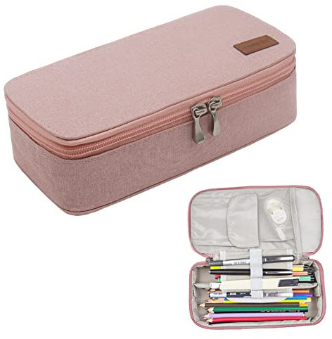 Fmeida Federmäppchen Groß Schlampermäppchen Jungen Teenager Mäppchen Mädchen Federmappe Reißverschluss Federtasche Etui Pencil Case Für Schulsachen Pink