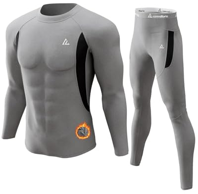 CL convallaria sous-vêtements Thermiques Hommes, sous-vêtements Fonctionnels de Ski sous-vêtements Respirants Polaire Interne Ensemble de sous-vêtements Thermiques