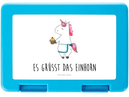 Mr. & Mrs. Panda Aufbewahrungsbox Einhorn Muffin - Geschenk, Kekse, Liebesgrüße, Geburtstag, Brotbüchse, Lebensmittel, Unicorn, Bento Box, Geburtstagsgrüße, Brotbox, Brotdose, Backen