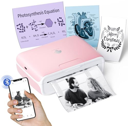 Phomemo M04S 110mm Mini Handy Thermodrucker – Taschendrucker Thermodrucker Bluetooth Drucker, 53/80/110 mm Druckbreite, 300DPI, kompatibel mit iOS & Android, für Dokumente,Notizen, Etiketten,Aufkleber
