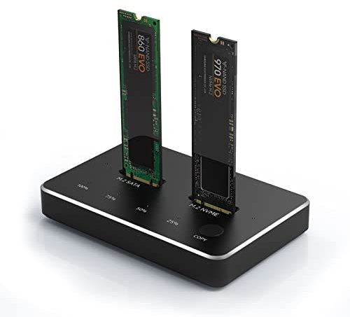 NVME/SATA USB C Docking Station, M.2 External Hard Drive Enclosure Adapter, Supports SATA/NVME SSD Offline Clone Duplicator