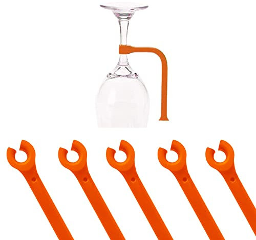 Zaky Weinglas Stielhalter für Geschirrspüler Aufsatz Küche Gadget Silikon Geschirrspüler Safe Aufsatz (Orange/10 Stück)