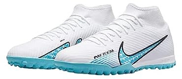 NIKE Men's Zoom Mercurial Superfly 9 Academy Tf Sneaker, White Baltic Blue Pink Blast, 6.5 UK
