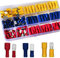 RUNCCI-YUN 208Pezzi connettori per cavi,Terminali a Crimpare Kit,Connettori elettrici,Maschio e Femmina Isolati Capicorda Elettrici Crimp, Rosso, Giallo, Blu
