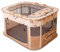 ALLSOPETS Faltbarer Haustierstall Tragbarer Katzen Laufstall Hunde Zelt Hundekäfig für Hund Welpe Freigehege Hundebox Kaninchen Zwinger mit Tragbar Handtasche (Brauner Bär, XL)