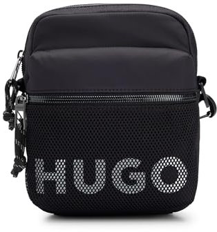 HUGO Hommes Hans NS Zip Sac reporter avec logo contrastant et finition en mesh