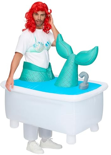Spooktacular Creations Aufblasbare Kostüme für Erwachsene, Meerjungfrau in der Wanne, aufblasbares Halloween-Kostüm, aufblasbare Kostüme für Halloween, Cosplay-Party, Mottoparty