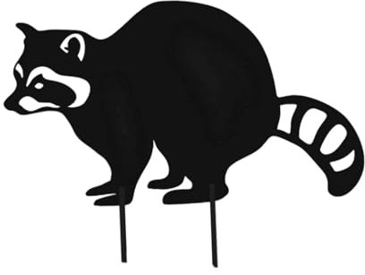 kowaku Waschbär-Silhouette, Gartenstecker, Hofdekoration, Außendekoration, Hocken