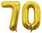 Geburtstag zahlen Luftballon 70 jahre-Gold XXL Jumbo Folienballon 40 Zoll – 101 cm Luftballons 70 Geburtstag Junge Mädchen Babyparty Geburtstagsdeko Jubiläumsparty Dekoration