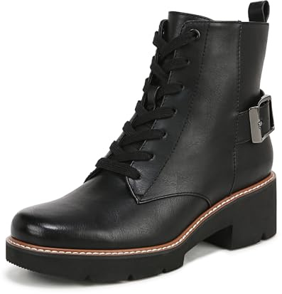 Naturalizer Womens Cabaret Bootie Lace Up Combat Boot Black 9 W