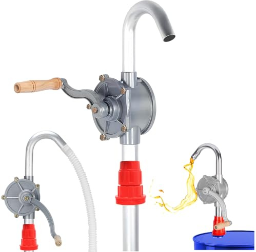 55 Gallon Drum Pump, Aluminum Drum Rotary Hand Barrel Pump Fits 5 to 55 Gallon Drums, Hand Diesel Transfer Pump, Non-Corrosive