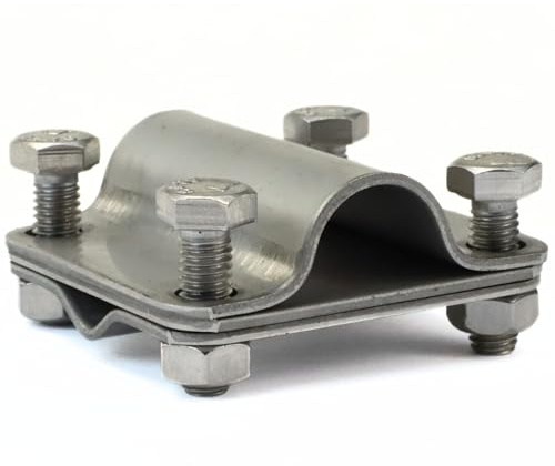 HausHeld® Kreuzverbinder V4A für Erdungsstab Ø20 mm | Anschluss für Runddraht Ø 8–10 mm/Bandstahl | Erdungsklemme Blitzschutz | rostfreier Edelstahl | kraftschlüssige Klemmverbindung