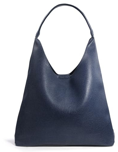 Hobo Bags für Damen, weiches veganes Leder, Schultertasche, lässige Handtasche, Marineblau