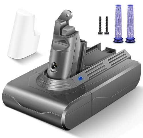 Morpilot 6500mAh Batterie pour Dyson V6 DC62 DC59 DC61 DC58 DC72 DC74 Aspirateur à Main, Batterie pour Dyson SV03 SV09 SV05 SV06 SV07 avec 2 Filtres