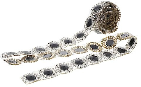 TOKIDNY 1stück Rhinestone Webbing Für Bastelprojekte Glitzernder Diamantband Für Kleidung Hochzeits Und Partydesigns Vielseitiges Dekorationsmaterial Schwarz