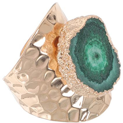 SAFIGLE 1Stk vergoldeter Kristallring Smaragdschmuck für Frauen Ringe Amethyst Edelsteine Reize damenring hand schmuck Schmuckring hochzeitsdeko Frauenring Ringschmuck Achat Green