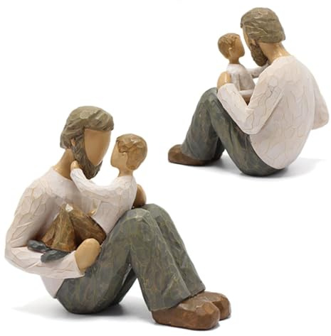 lvifloae Father and Son Statue Family Statue Home Decor Sculpture Gift for Father Gift from Son for Dad Suitable for Creating a Cosy Home Atmosphere