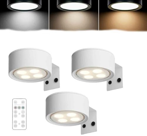 Genérico Topveden Picture Lights for Wall, Topveden No Drill Picture Lights, Remote Control and Tap Control, Gallery Display, Adjustable Brightness&Timer, 3 Color Temperatures (3*white)