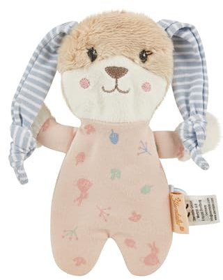 Sterntaler Knistertier Hase Hanni - Kuscheltier aus weichem Flausch & Jersey - Baby Spielzeug zum Greifen, Entdecken & Spielen - ab Geburt, quarzrosa