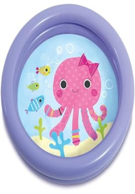 Neel Saanjh 2 Ring Paddling Pool For Kids, Inflatable Swimming Pool, Durable And Long Lasting, Easy Setup And Storage, Vibrant Colour, Eye Catching Theme, Summer Fun, 24''x6'' (Purple)