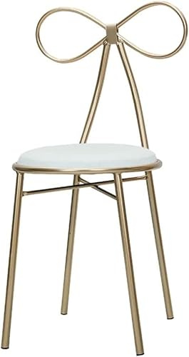 Haushalt Freizeit Sessel Kreativ Fliege Schminktisch Make-up Stuhl Gold Eisen Kunst Esszimmerstuhl Individueller Lesestuhl Dekoration Il Hocker Möbel, White, 1